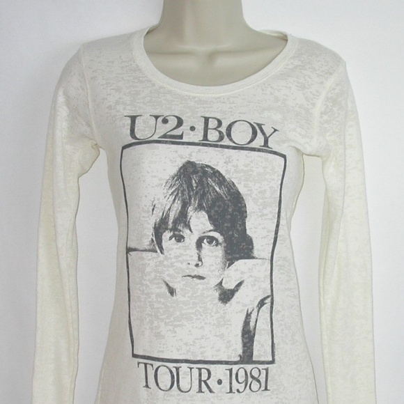 Junk Food Clothing Tops - Junk Food U 2 Boy Tour 1981 Sheer Thermal Top
